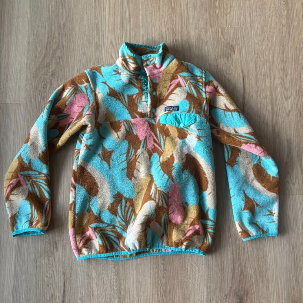 ** Patagonia Tropical Leaf Snap T Synchilla Pullover Sweater XS